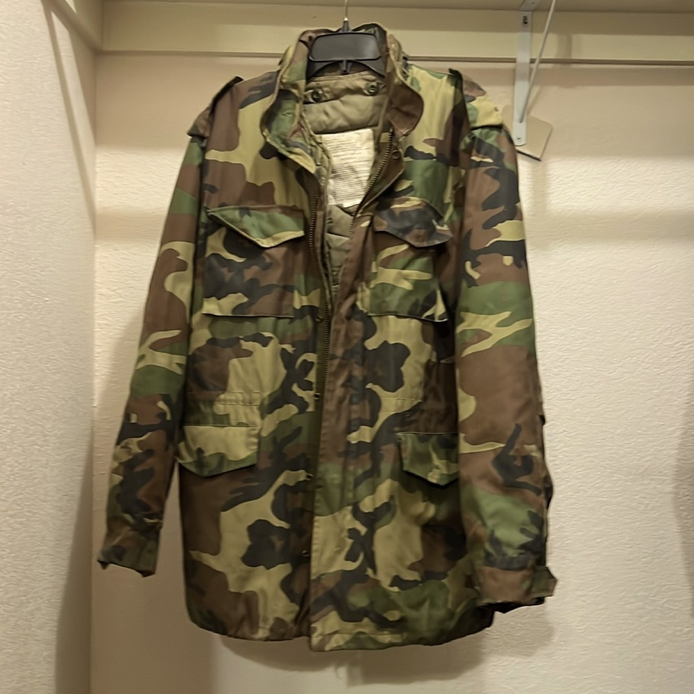 M65 Feild jacket with liner in woodland camo used but like new condition
